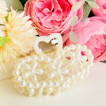 Clama Par Alba Inima Flori, Accesorii Par, Clame de Par [2]