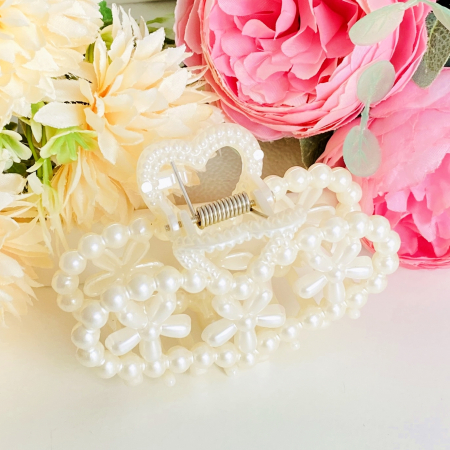 Clama Par Alba Inima Flori, Accesorii Par, Clame de Par [3]