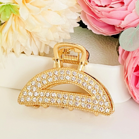 ACCESORII PAR - Clama Par Aurie Mini - Trapez Cristale, Accesorii Par, Clame de Par