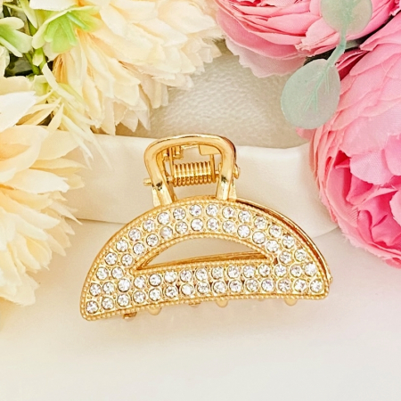 Clama Par Aurie Mini - Trapez Cristale, Accesorii Par, Clame de Par [2]