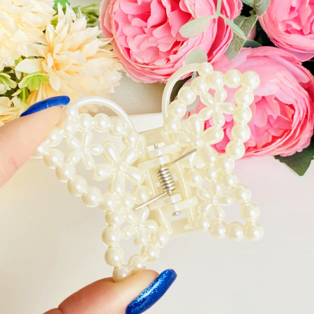 Clama Par Alba Fluture Flori, Accesorii Par, Clame de Par [2]