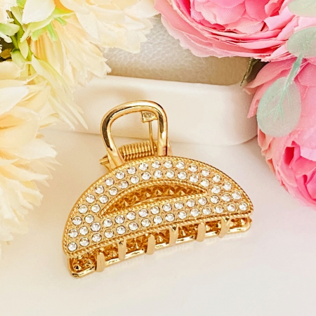 Clama Par Aurie Mini - Trapez Cristale, Accesorii Par, Clame de Par [3]