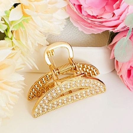 Clama Par Aurie Mini - Trapez Cristale, Accesorii Par, Clame de Par [5]