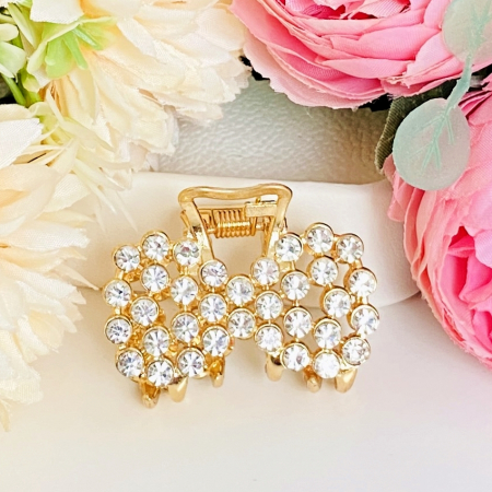 ACCESORII PAR - Clama Par Aurie Mini - Fundita Cristale, Accesorii Par, Clame de Par