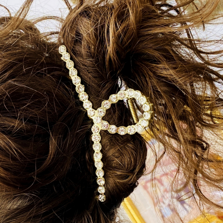 ACCESORII PAR - Clama Aurie Cristale, Agrafa de Par, Accesorii Par, Clama Metal