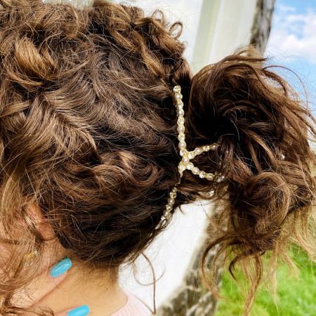 Clama Aurie Perle si Cristale, Agrafa de Par, Accesorii Par, Clama Metal [7]