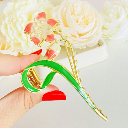 Clama Par Floare Somon, Accesorii Par, Clama Flori [3]