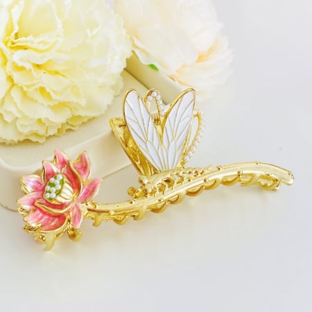 ACCESORII PAR - Clama Par Floare & Libelula, Accesorii Par, Clama Flori