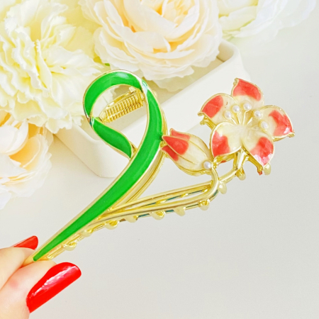 Clama Par Floare Somon, Accesorii Par, Clama Flori [1]