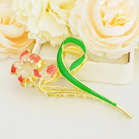 Clama Par Floare Somon, Accesorii Par, Clama Flori [2]