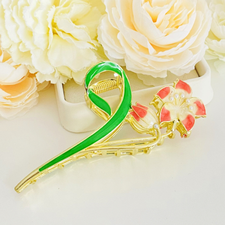 Clama Par Floare Somon, Accesorii Par, Clama Flori [4]