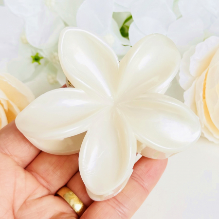 Clama Par Floare Alba, Accesorii Par, Clama Flori [1]