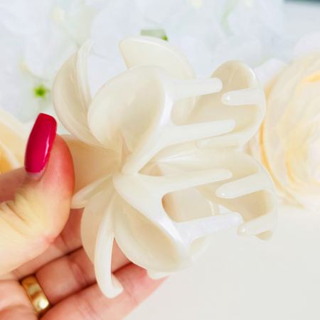 Clama Par Floare Alba, Accesorii Par, Clama Flori [4]