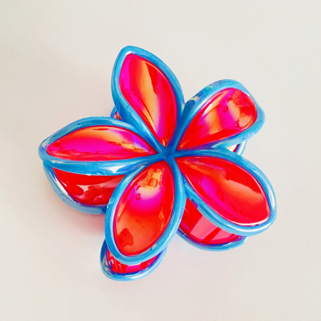 Clama Par Floare Roz Albastru, Accesorii Par, Clama Flori [2]
