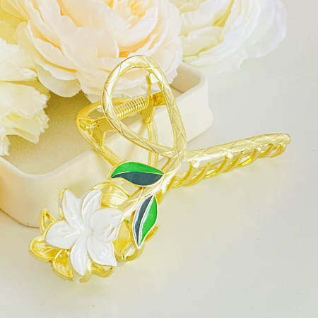 Clama Par Floare Alba Accesorii Par, Clama Flori [2]
