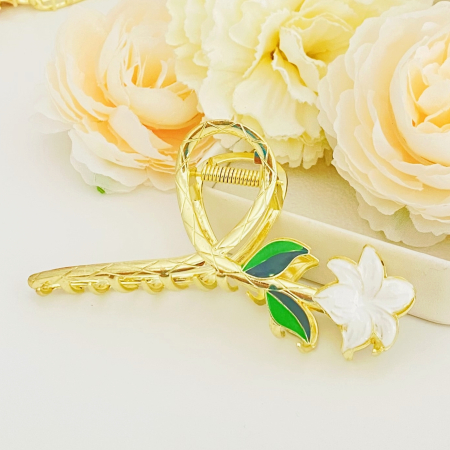 Clama Par Floare Alba Accesorii Par, Clama Flori [1]
