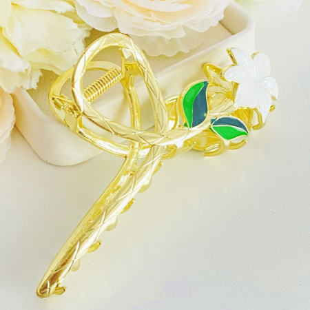 Clama Par Floare Alba Accesorii Par, Clama Flori [4]
