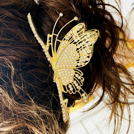 Clama Par Fluture Cristale, Accesorii Par, Clama Metal [3]