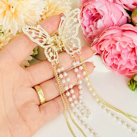 Clama Par Fluturas Auriu, Agrafa de Par, Accesorii Par, Clame Par