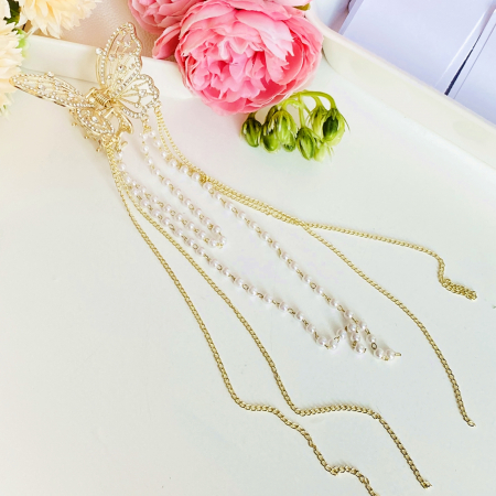 Clama Par Fluturas Auriu, Agrafa de Par, Accesorii Par, Clame Par [6]