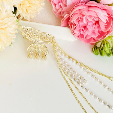 Clama Par Fluturas Auriu, Agrafa de Par, Accesorii Par, Clame Par [4]