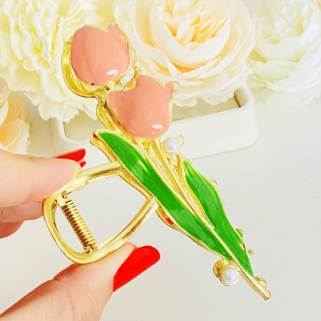 Clama Par Lalele & Perle, Accesorii Par, Clama Flori [4]
