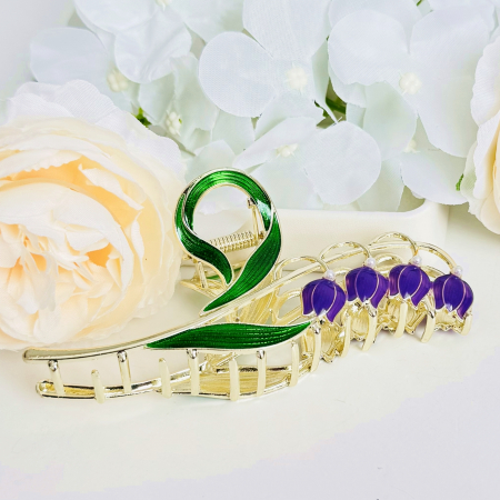 Clama Par Lacramioare Mov, Accesorii Par, Clama Metal [6]