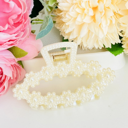 ACCESORII PAR - Clama Par Mini Flori Albe, Accesorii Par, Clame de Par