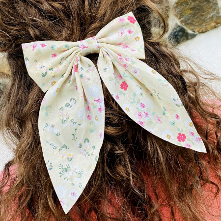 Clama Par Fundita Broderie Flori Roz, Accesorii Par, Clama metal [4]