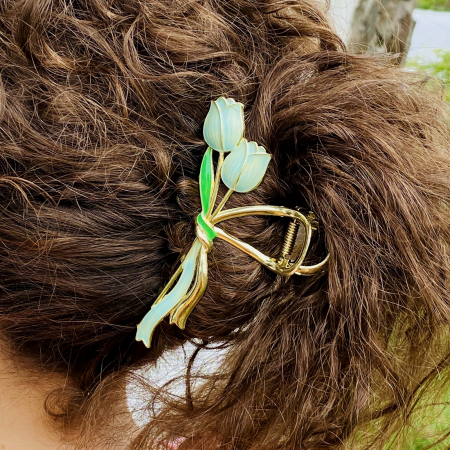 Clama Par Lalele Albastre,  Accesorii Par, Clama Metal [5]