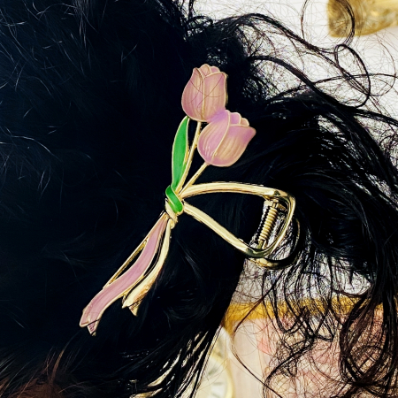 Clama Par Lalele Mov,  Accesorii Par, Clama Metal [8]