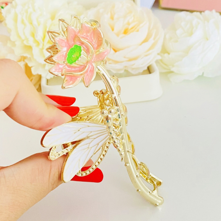 Clama Par Floare & Libelula, Accesorii Par, Clama Flori [1]