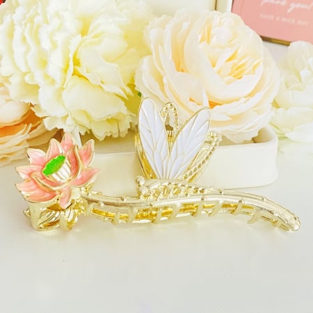 ACCESORII PAR - Clama Par Floare & Libelula, Accesorii Par, Clama Flori