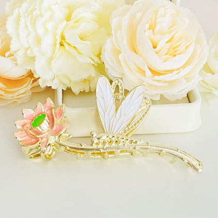 Clama Par Floare & Libelula, Accesorii Par, Clama Flori [4]