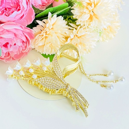 Clama Par Lacramioare Albe, Agrafa de Par, Accesorii Par, Clama metal [3]