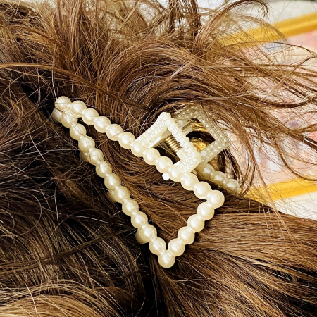 ACCESORII PAR - Clama Par Triunghi Alb, Agrafa de Par, Accesorii Par, Clame Par