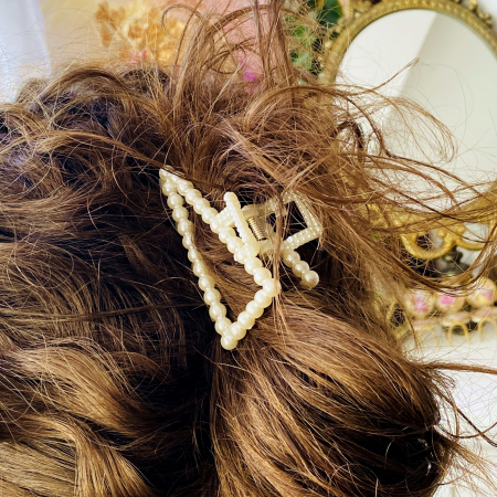 Clama Par Triunghi Alb, Agrafa de Par, Accesorii Par, Clame Par [2]