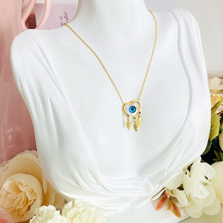 Colier Evil Eye Heart - Otel Inoxidabil, Lantisoare Coliere Dama, Bijuterii Inox [5]