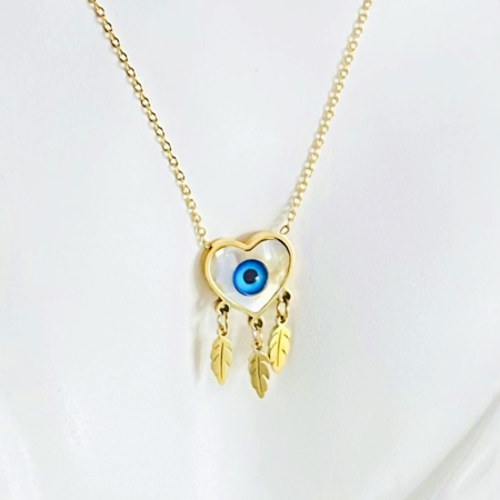 Colier Evil Eye Heart - Otel Inoxidabil, Lantisoare Coliere Dama, Bijuterii Inox [4]
