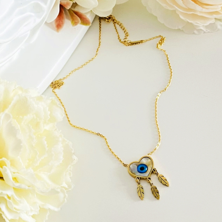 Colier Evil Eye Heart - Otel Inoxidabil, Lantisoare Coliere Dama, Bijuterii Inox [6]