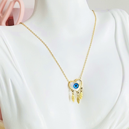Colier Evil Eye Heart - Otel Inoxidabil, Lantisoare Coliere Dama, Bijuterii Inox [3]