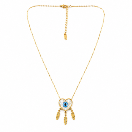 Colier Evil Eye Heart - Otel Inoxidabil, Lantisoare Coliere Dama, Bijuterii Inox [1]