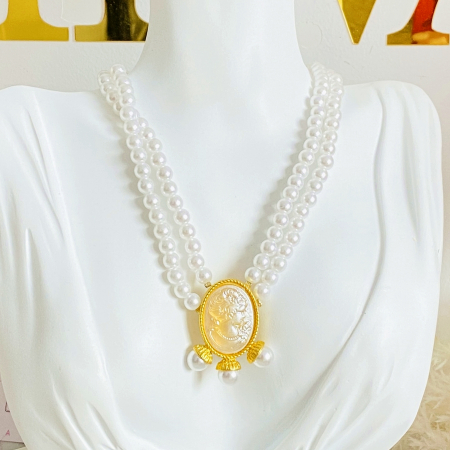 COLIERE - Colier Perle & Camee, colier dama, colier femei, colier elegant