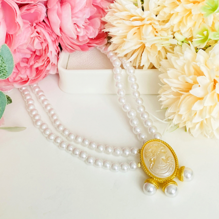 Colier Perle & Camee, colier dama, colier femei, colier elegant [2]