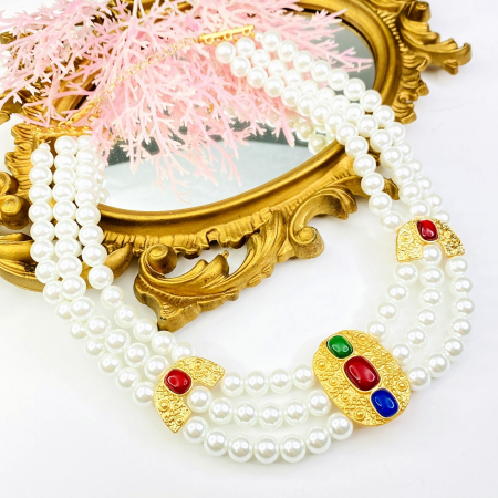 Colier Perle Albe, Colier Auriu, Coliere Dama [1]