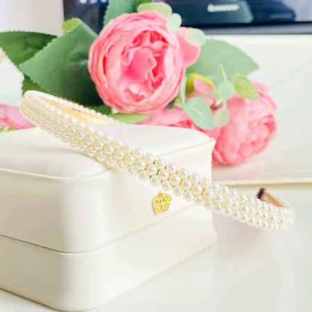 Cordeluta Par / Coronita de Par Mini Perlute Albe, Accesorii Par [1]