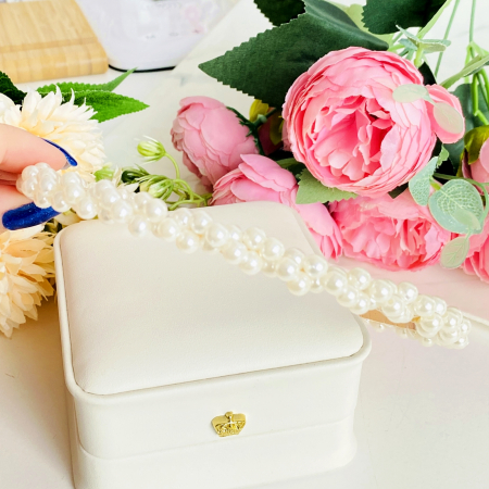 Cordeluta Par / Coronita de Par Perle Albe Impletite, Accesorii Par [2]