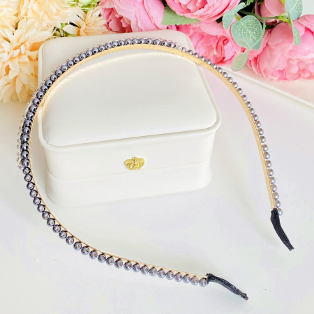 Cordeluta Par / Coronita de Par Perle Cristale Gri, Accesorii Par [1]