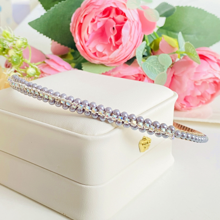 Cordeluta Par / Coronita de Par Perle Cristale Gri, Accesorii Par [9]