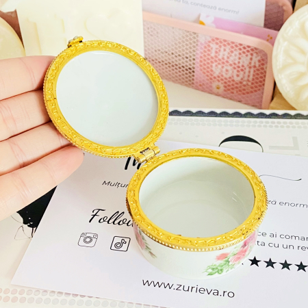 Cutiuta Bijuterii Portelan Flori, Decoratiuni Vintage [3]